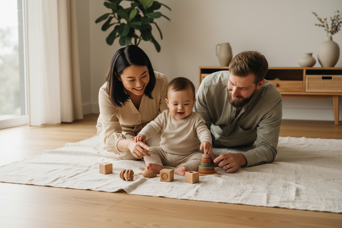 Six to twelve months is when babies become confident explorers. Our infant collection features toys that are perfectly designed for this stage of development.