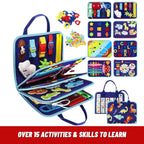  7-in-1, activity board, busyboard, Created by Product Upload, educational toy, fine motor skills, kids learning, Montessori busyboard, sensory play, toddler toy Montessori Busy Board – 08 Activities in 01 Educational Travel Busy Book