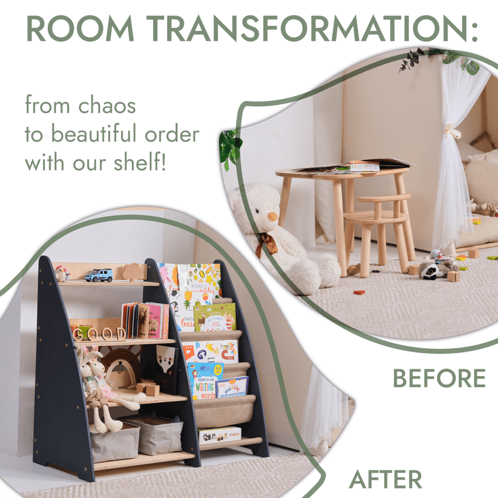 For Full Fun-2in1 Montessori Shelf for Books and Toys-Furniture