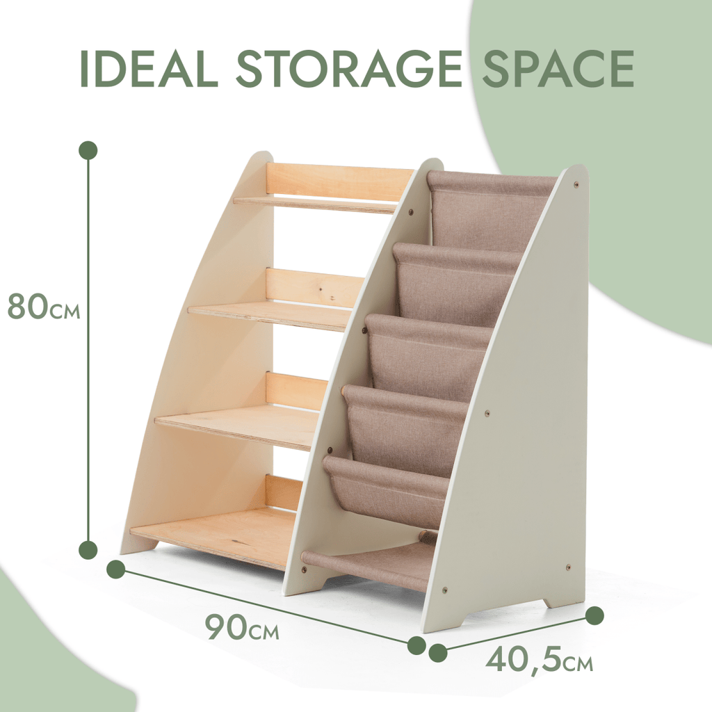 For Full Fun-2in1 Montessori Shelf for Books and Toys-Furniture