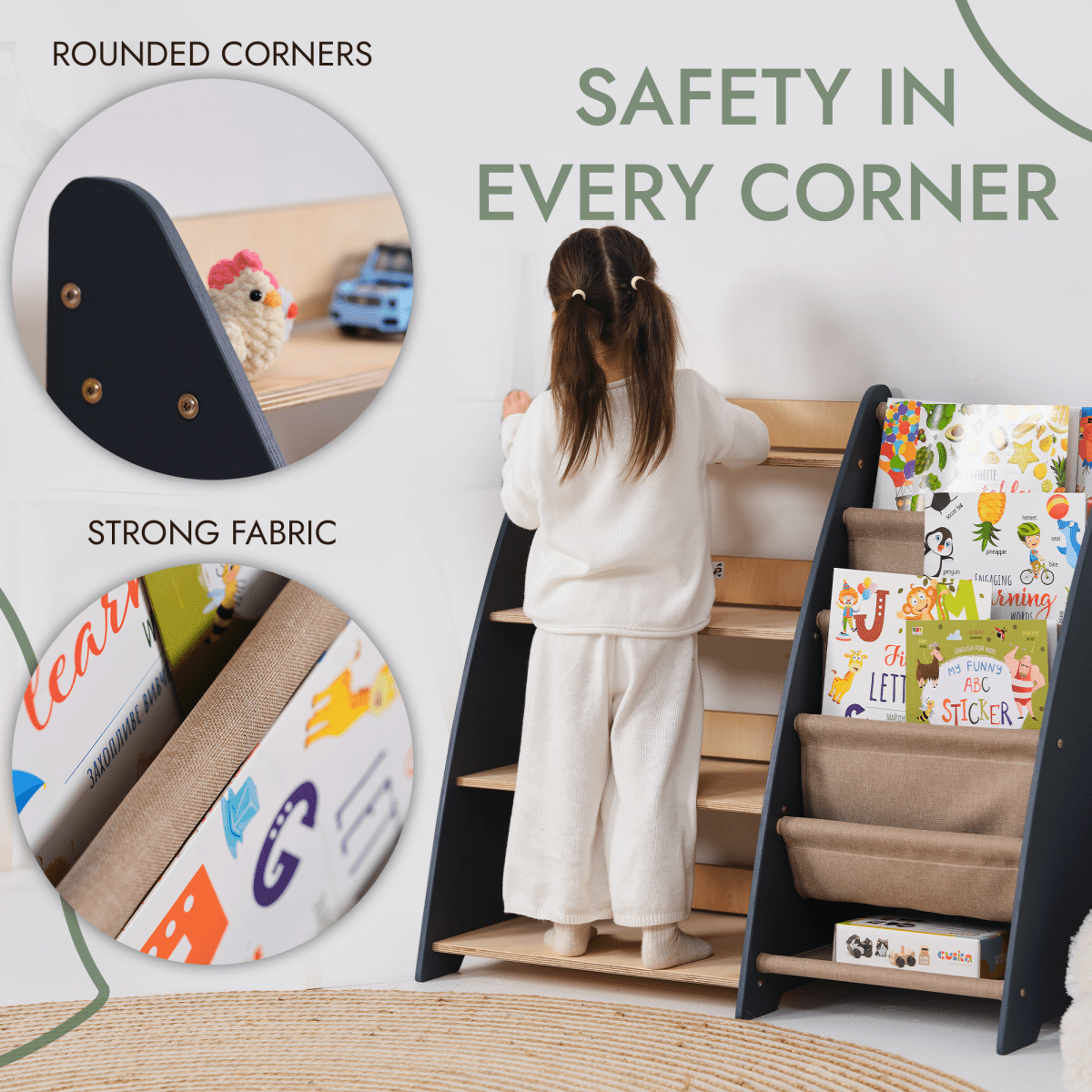 For Full Fun-2in1 Montessori Shelf for Books and Toys-Furniture