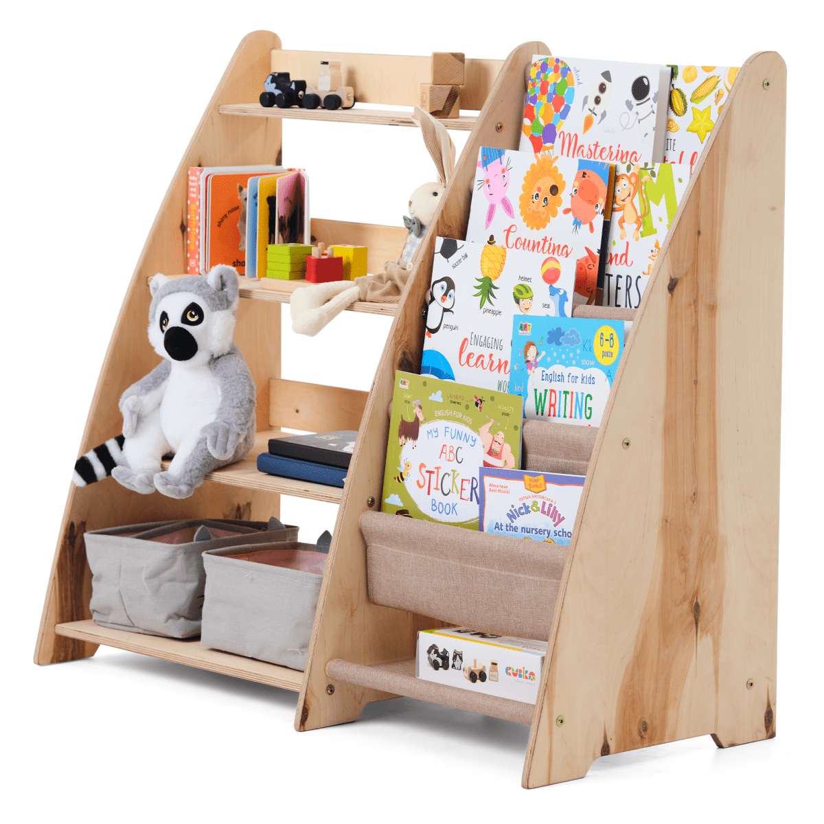 For Full Fun-2in1 Montessori Shelf for Books and Toys-Furniture