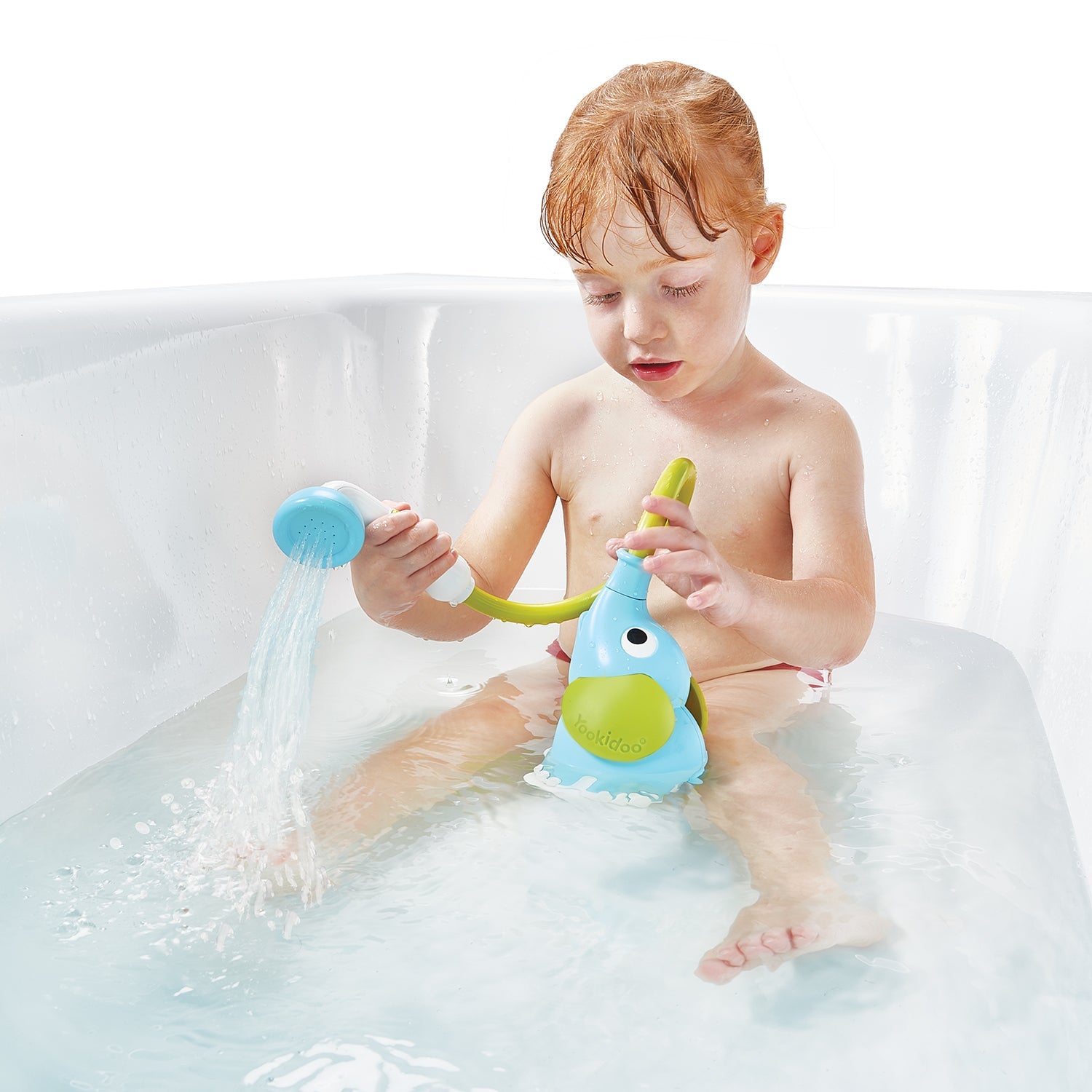 Elephant Baby Bath Shower Head — Forest Green | ForFullFun Baby Toys
