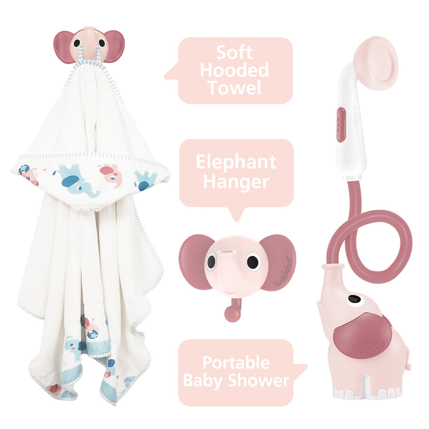 Elephant Baby Shower Bath Toy — Blue | ForFullFun Baby Toys