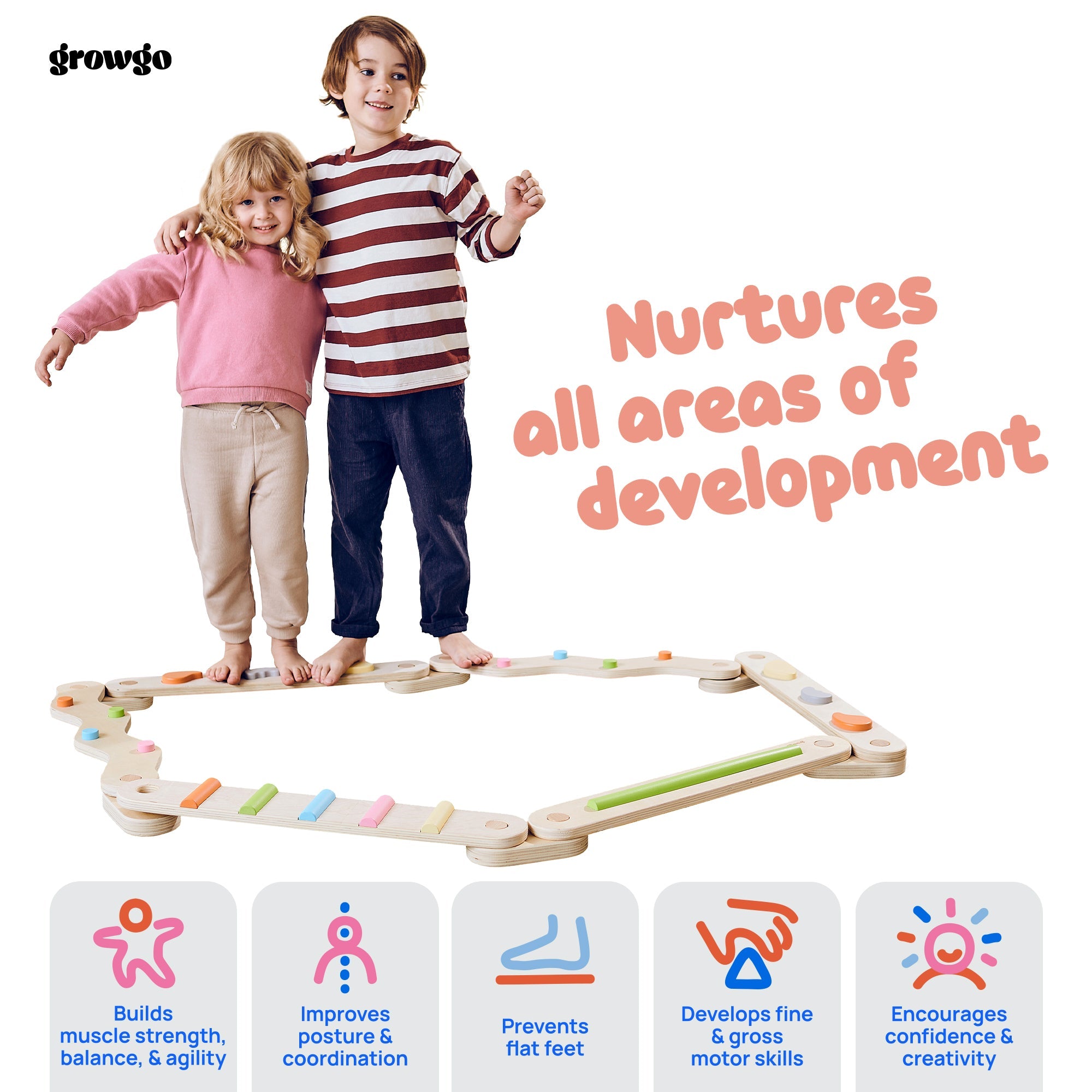 Bundle: Pikler Triangle + Stepping Stones + Balance Beams | ForFullFun Toddler Toys