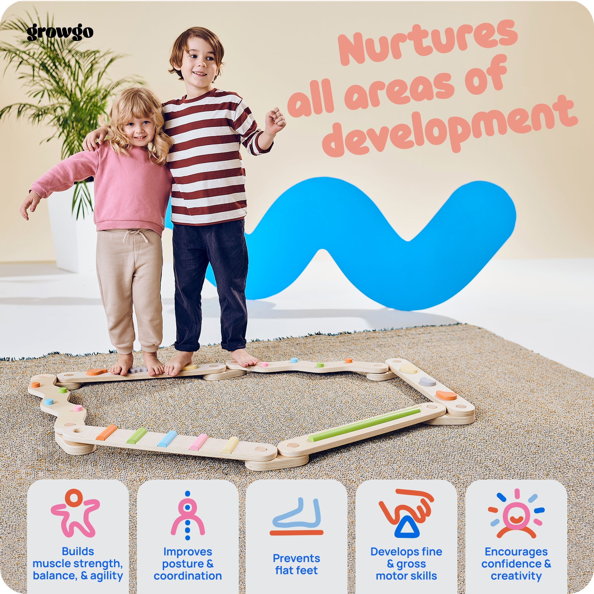 Bundle: Pikler Triangle + Balance Beams | ForFullFun Toddler Toys