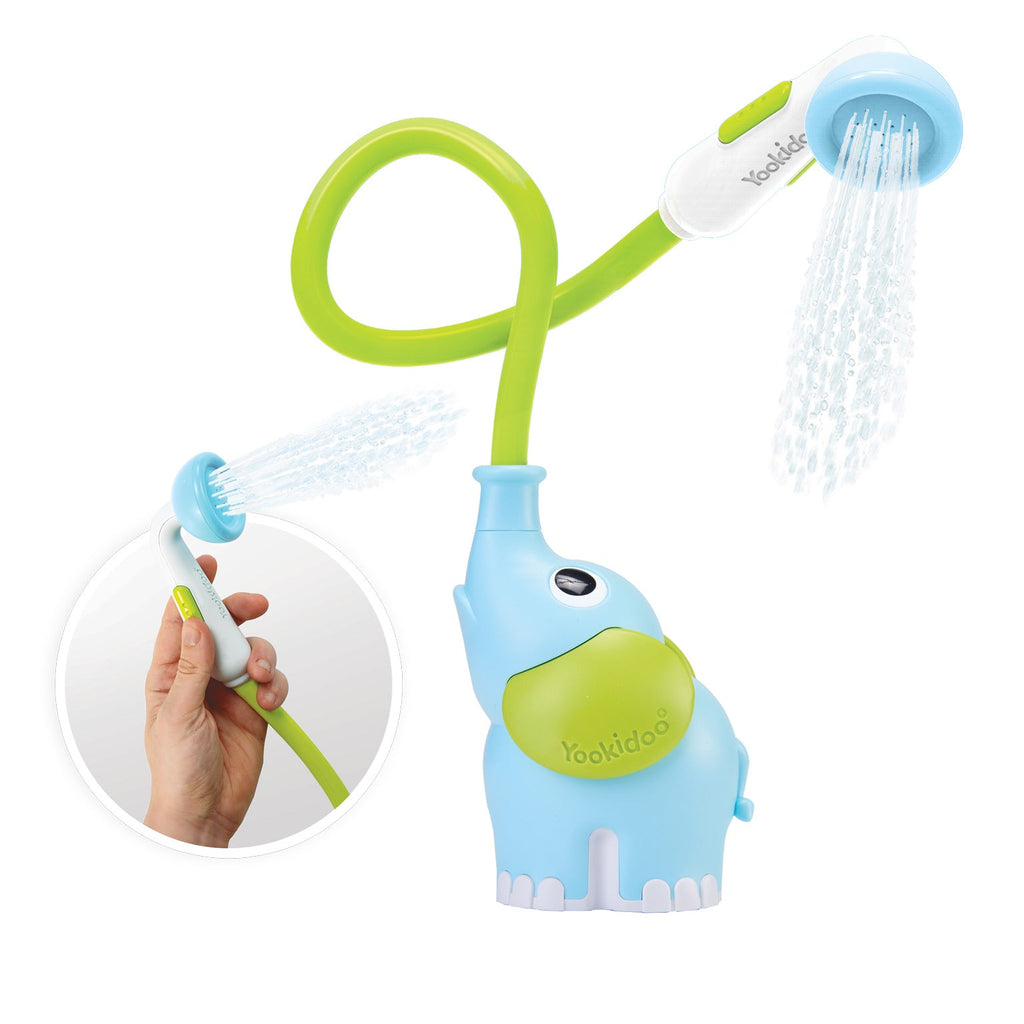 Elephant Baby Bath Shower Head — Forest Green | ForFullFun Baby Toys