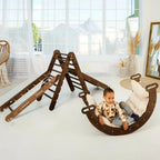 For Full Fun-5in1 Montessori Climbing Set: Triangle Ladder + Arch/Rocker + Slide Board/Ramp + Netting rope + Cushion-5in1 Playsets