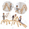 5-in-1 Montessori climbing set with triangle ladder, arch, slide, rope net and art addition – ForFullFun