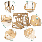 For Full Fun-6in1 Indoor Jungle Gym for Toddler: Playground + Swings Set + Slide Board + Rope + Stairs-6in1 Playsets