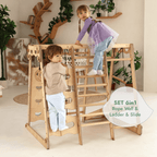 For Full Fun-6in1 Indoor Jungle Gym for Toddler: Playground + Swings Set + Slide Board + Rope + Stairs-6in1 Playsets
