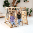 For Full Fun-6in1 Indoor Jungle Gym for Toddler: Playground + Swings Set + Slide Board + Rope + Stairs-6in1 Playsets