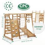 For Full Fun-6in1 Indoor Jungle Gym for Toddler: Playground + Swings Set + Slide Board + Rope + Stairs-6in1 Playsets