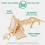 For Full Fun-6in1 Montessori Climbing Set: Triangle Ladder + Arch/Rocker + Slide/Ramp + Net + Cushion + Art Addition-6in1 Playsets