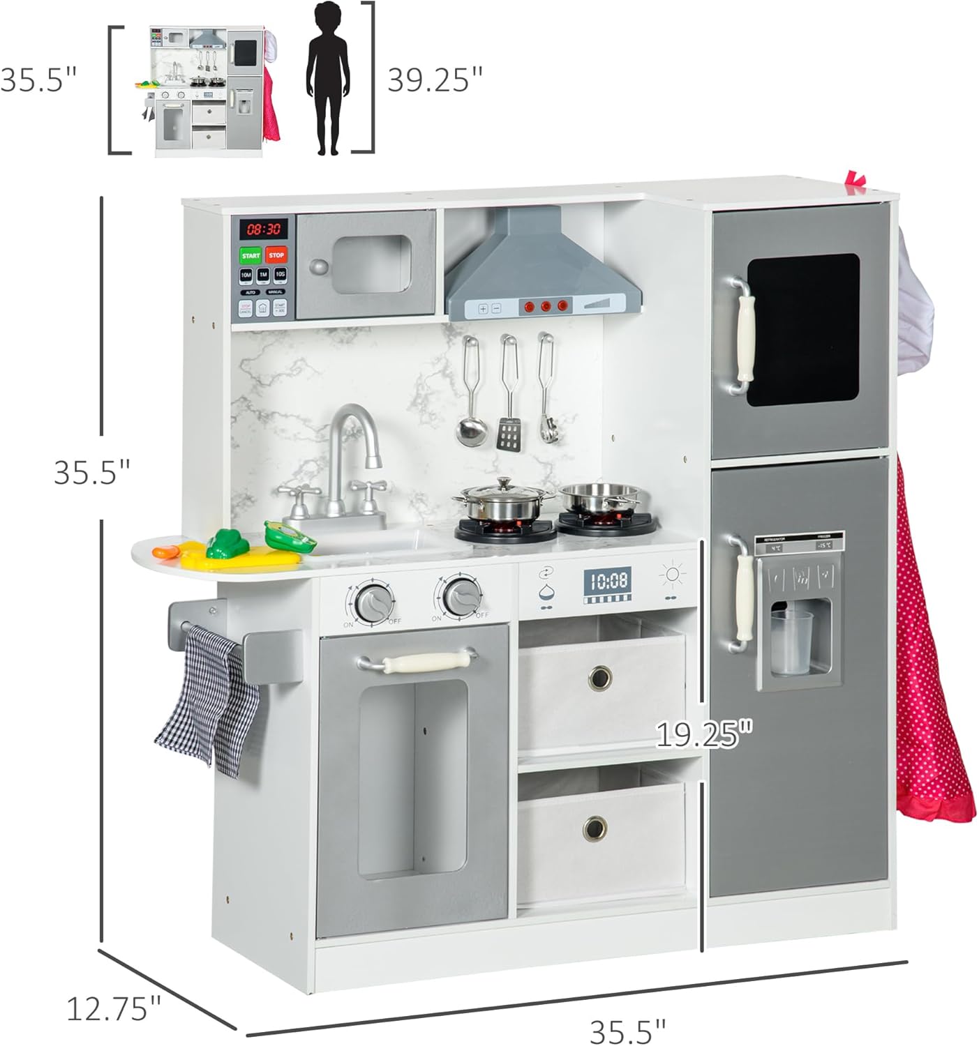 For Full Fun-Interactive Kids Kitchen Playset with Lights & Sounds – Screen-Free Fun for Ages 3-Toys & Games > Toys > Play Sets & Toy Figures > Toy Kitchens & Play Food