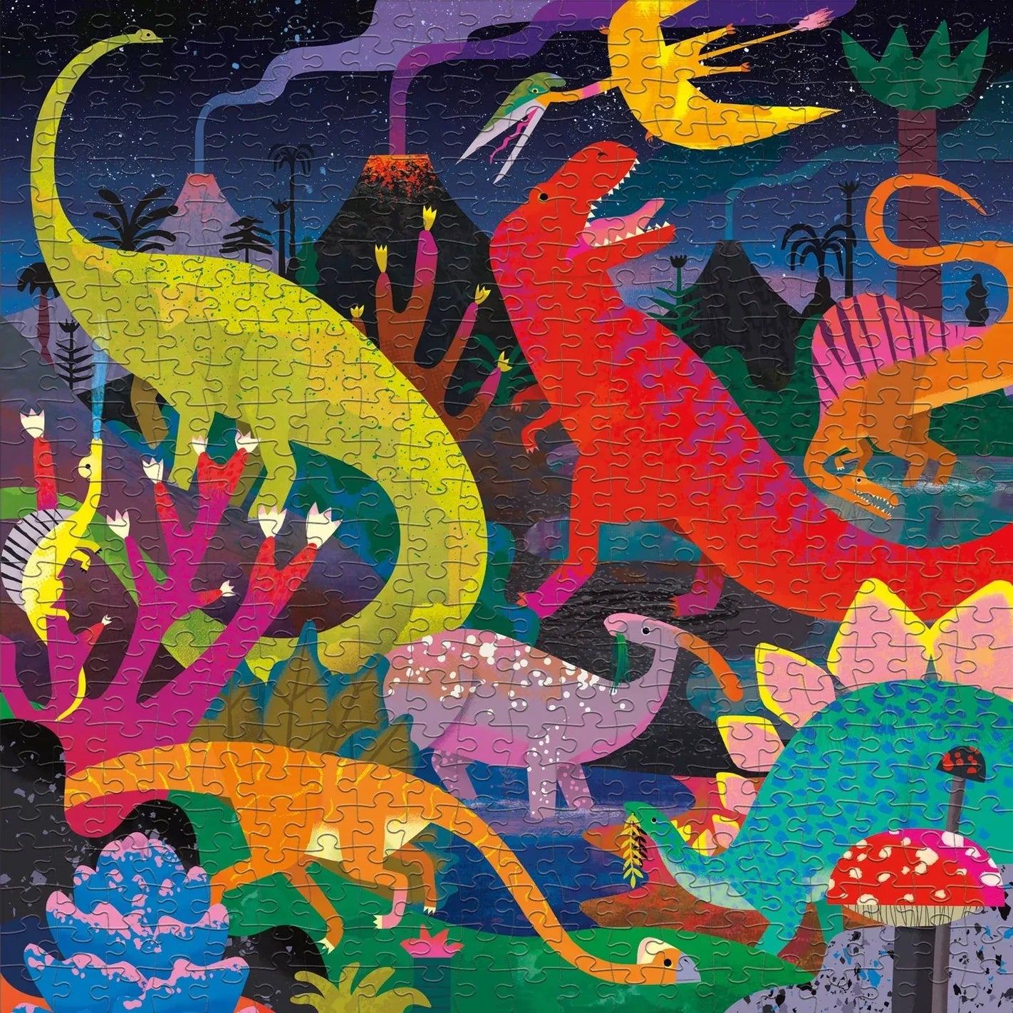 Forfullfun Toys Dinosaurs Illuminated 500 Piece Glow in the Dark Puzzle