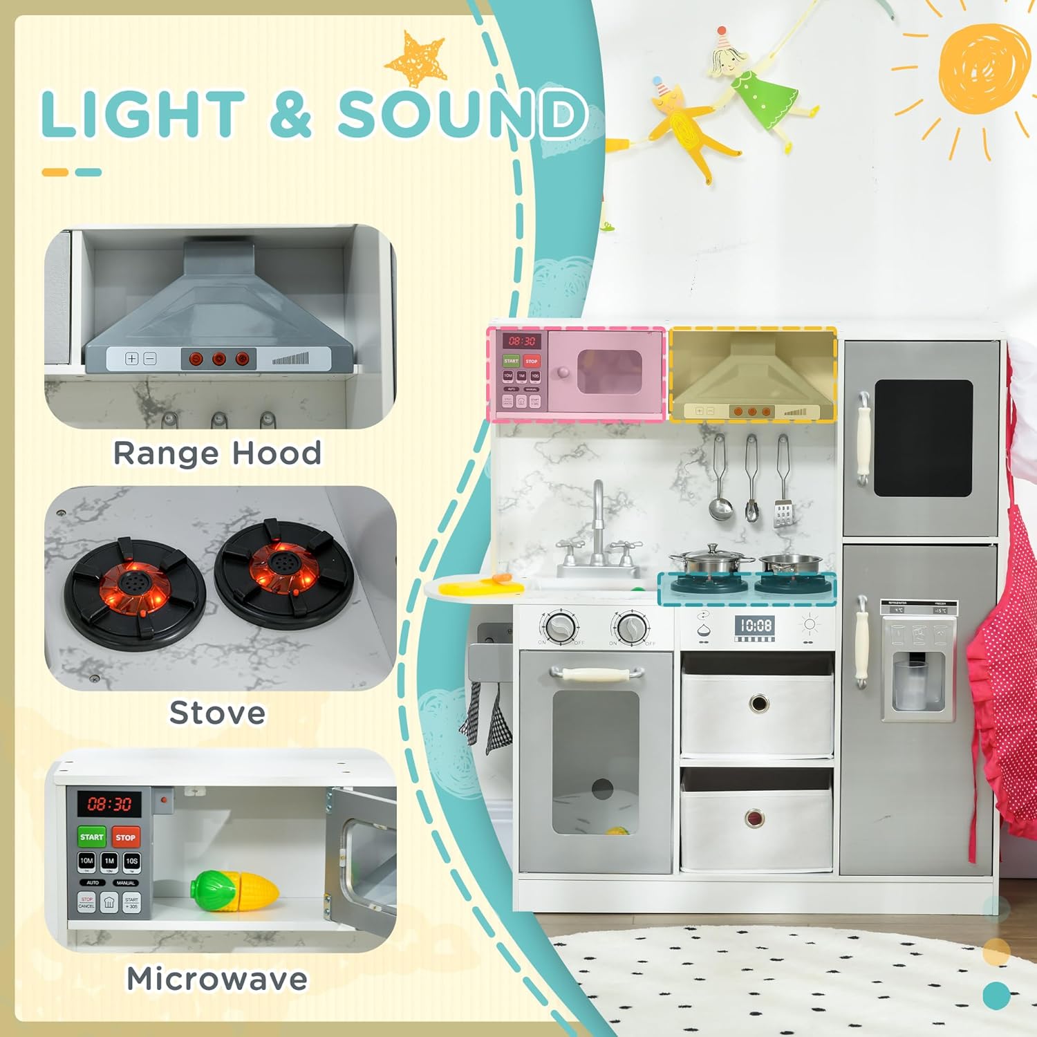 For Full Fun-Interactive Kids Kitchen Playset with Lights & Sounds – Screen-Free Fun for Ages 3-Toys & Games > Toys > Play Sets & Toy Figures > Toy Kitchens & Play Food