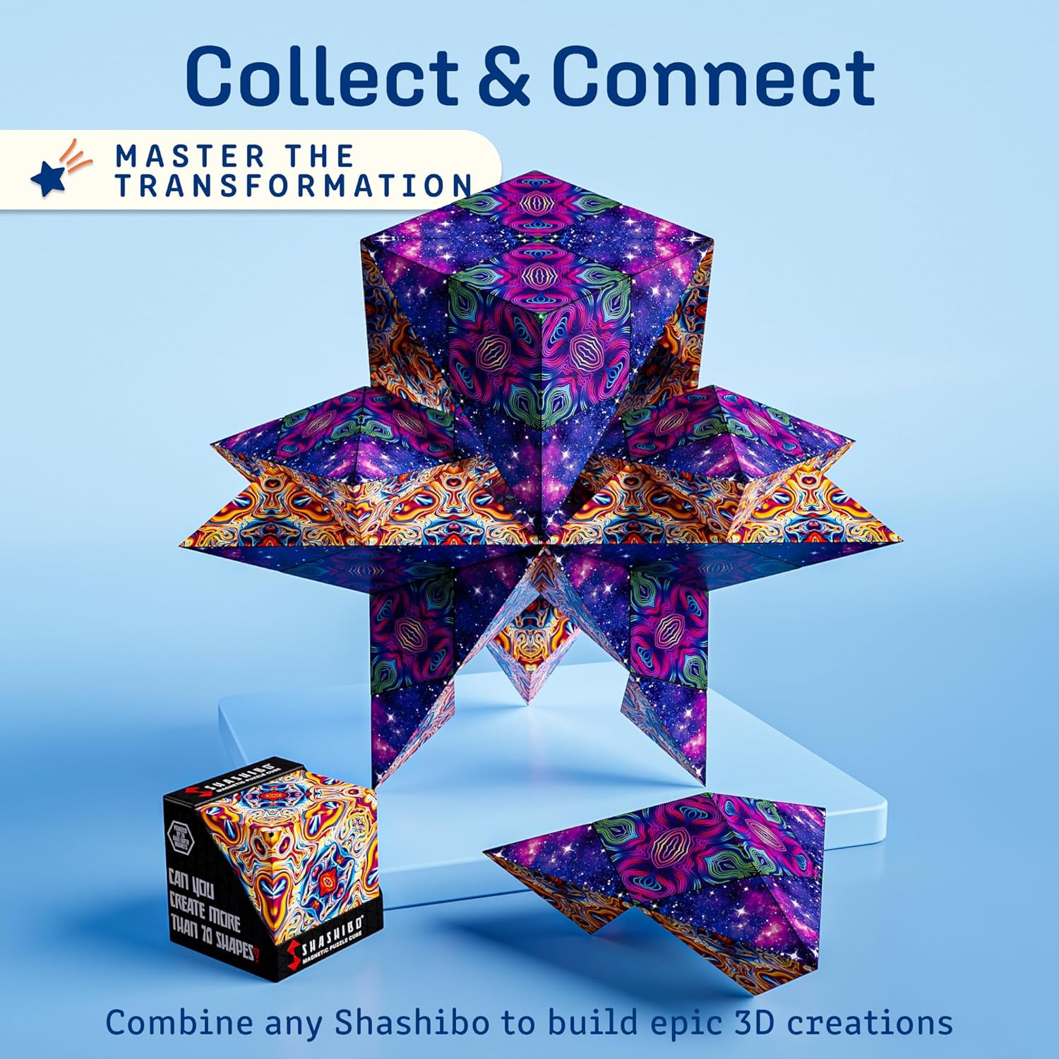 For Full Fun-Shashibo Magnetic Puzzle Cube — Shape-Shifting Fidget Toy, 70+ Forms, Ages 4+-Puzzle Toys