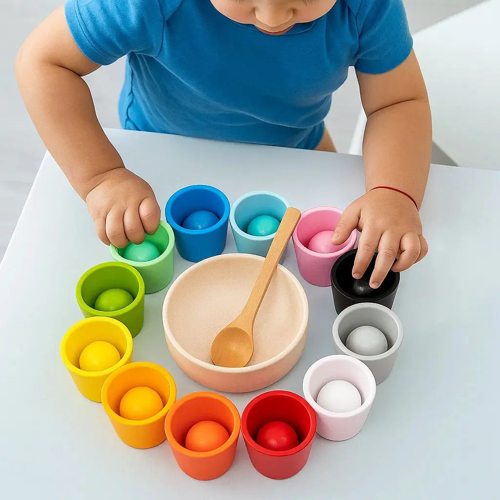 For Full Fun-Montessori Sorting & Stacking Toy - Wooden Educational Set-Educational Toys