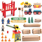 Forfullfun Toys Kids, Toys, Train Set Wooden Train Track Set