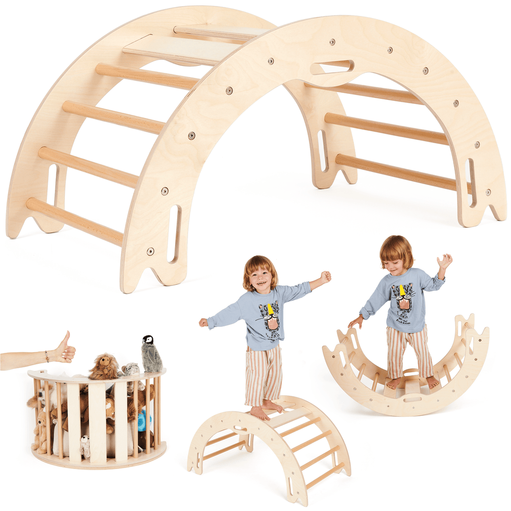 Montessori 2-in-1 Climbing Arch & Rocker | ForFullFun Toddler Toys