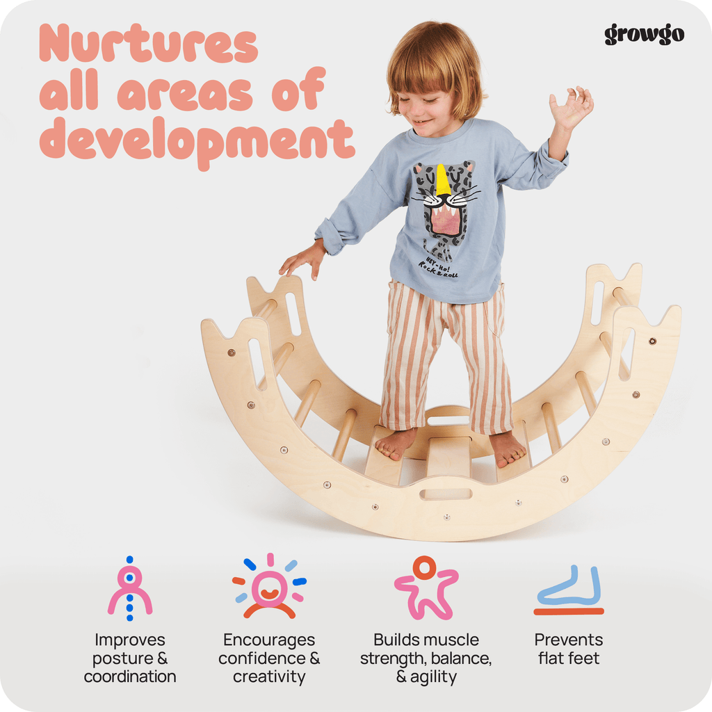 Montessori 2-in-1 Climbing Arch & Rocker | ForFullFun Toddler Toys