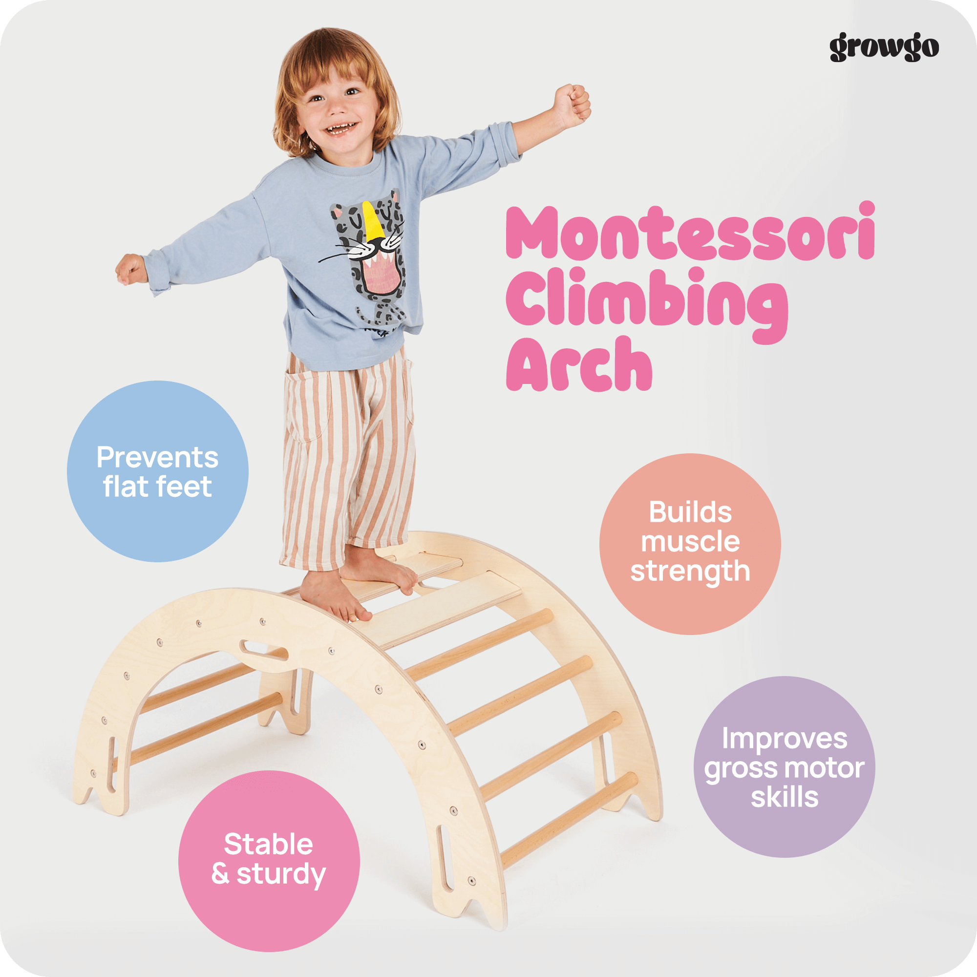 Montessori 2-in-1 Climbing Arch & Rocker | ForFullFun Toddler Toys