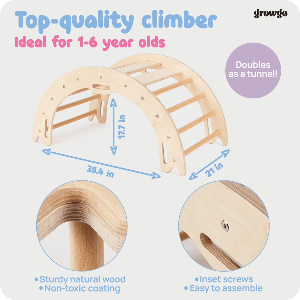 Montessori 2-in-1 Climbing Arch & Rocker | ForFullFun Toddler Toys