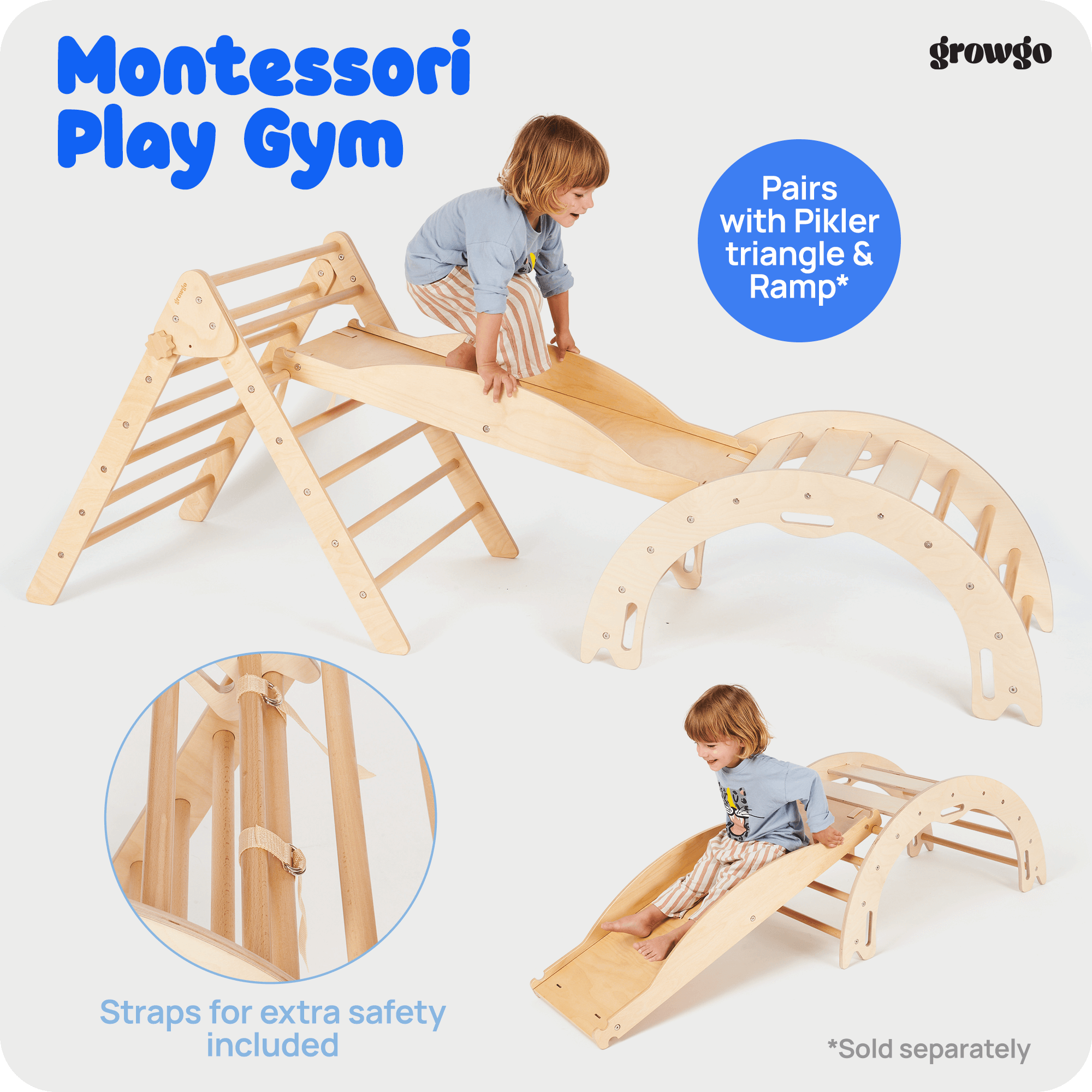 Montessori 2-in-1 Climbing Arch & Rocker | ForFullFun Toddler Toys