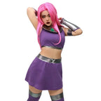 DAZCOS Starfire Cosplay Halloween Costumes for Women Sexy Costume Anime Cosplay High Quality Tank Top and Skirts IN STOCK 4