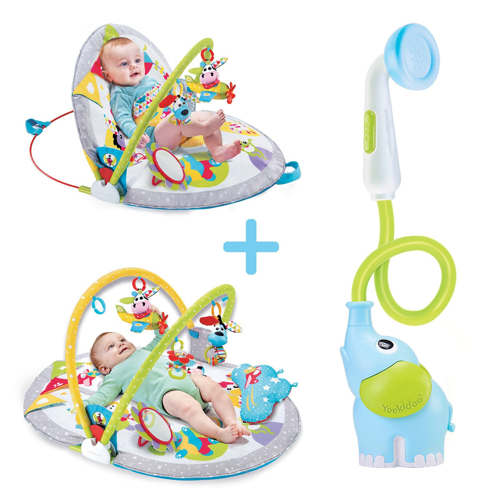 Baby Sit-Up Gym & Elephant Bath Bundle | ForFullFun Baby Toys
