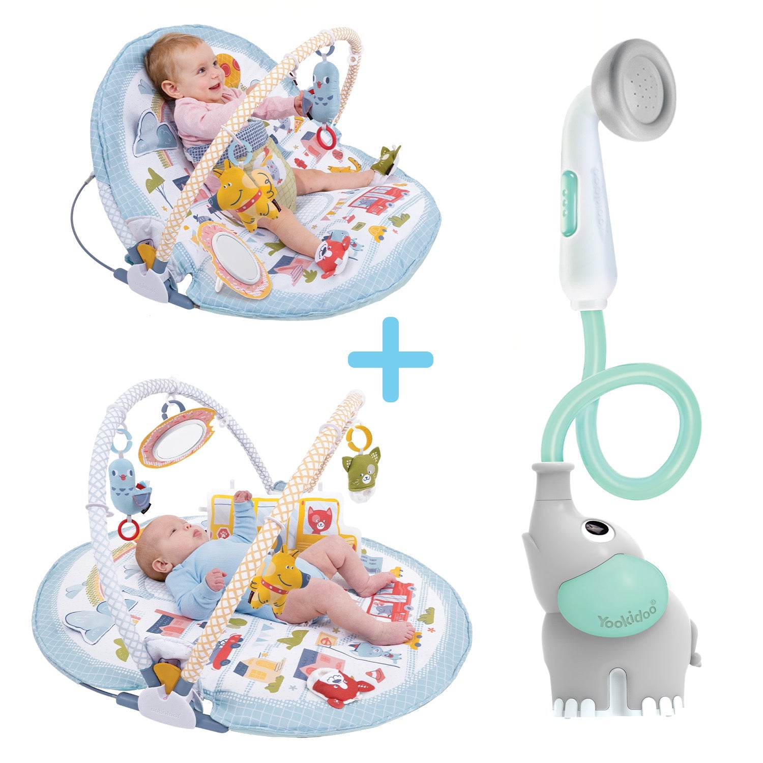 Baby Gym & Elephant Bath Bundle | ForFullFun Baby Toys