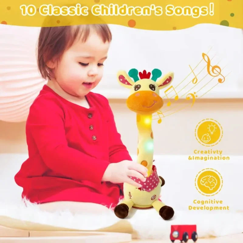  baby giraffe gift, dancing giraffe, interactive giraffe plush, kids educational toy, musical giraffe toy, singing plush toy, voice recording stuffed animal Interactive Musical Giraffe Plush Animal Toy
