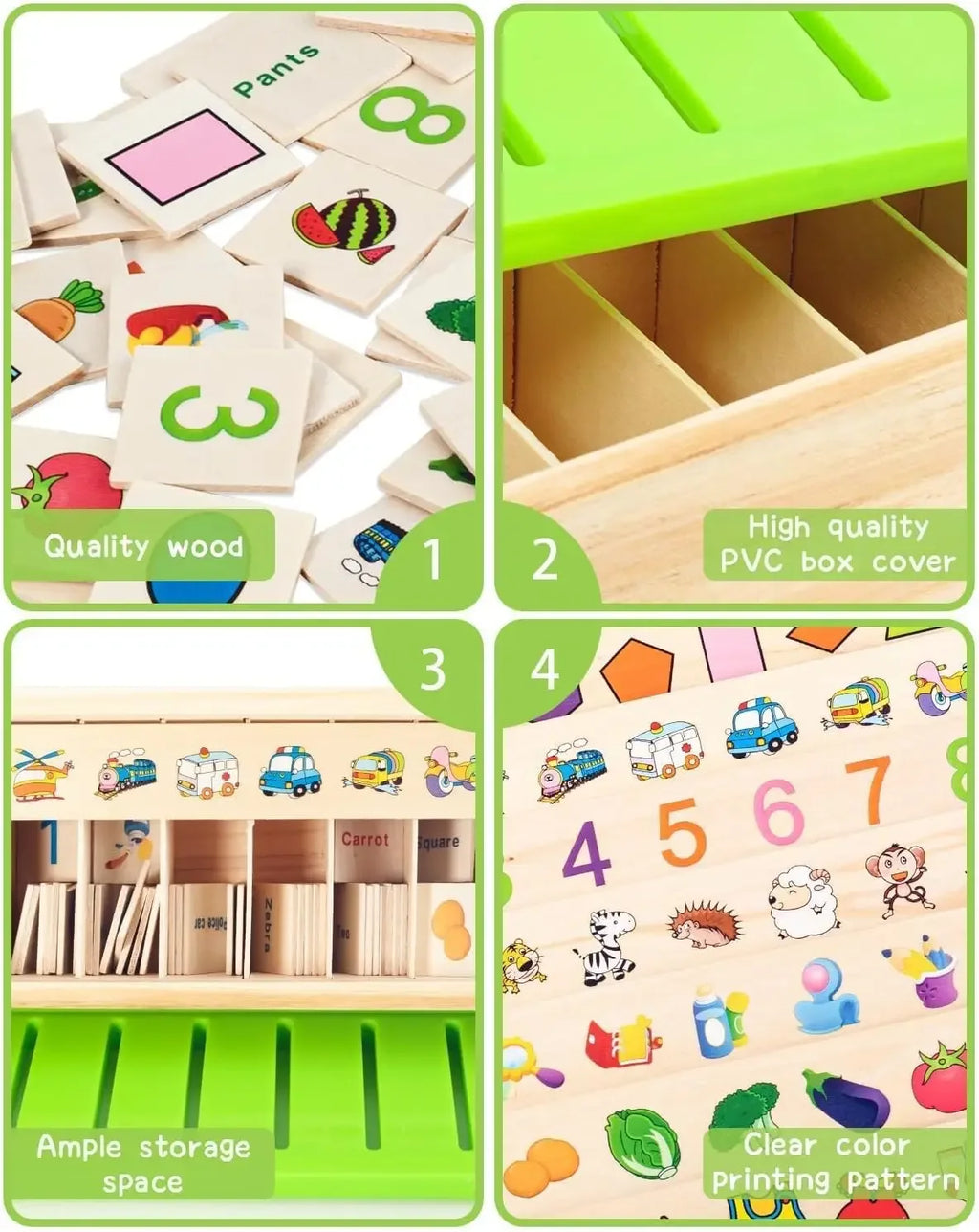  Wooden Sorting & Matching Toy Box