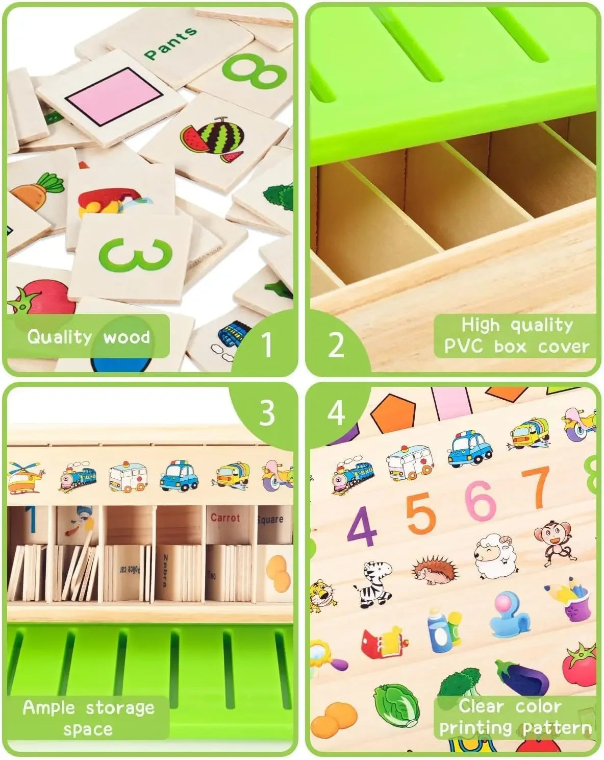  Wooden Sorting & Matching Toy Box