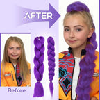 Synthetic 24inch Long Purple Braiding Hair Extensions for Braids Ru mi Braiding Hair for Stage Party Cosplay,Multi-colored Braid - AliExpress 200165144 4