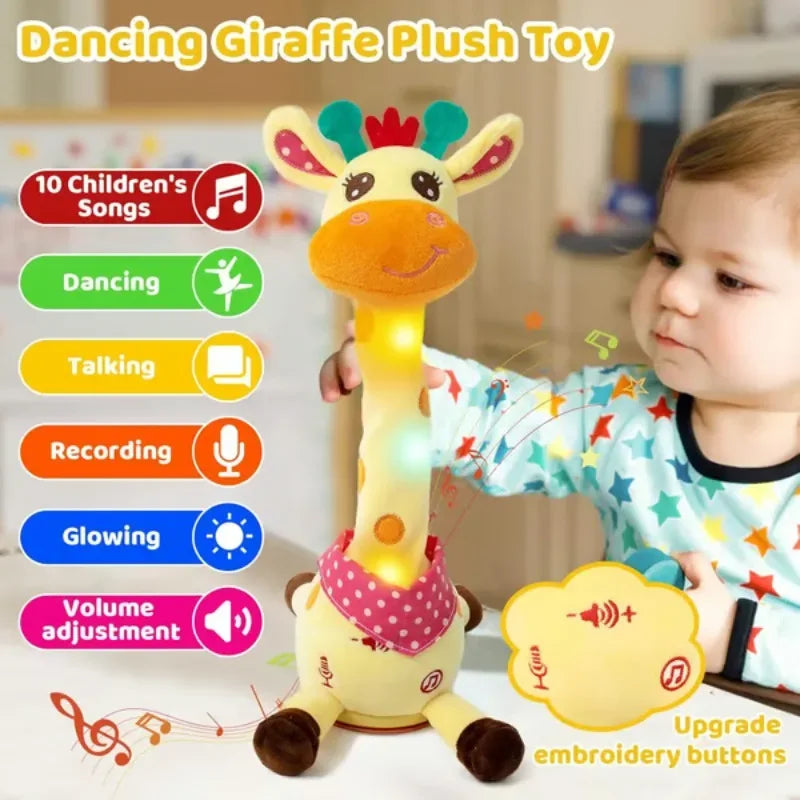  baby giraffe gift, dancing giraffe, interactive giraffe plush, kids educational toy, musical giraffe toy, singing plush toy, voice recording stuffed animal Interactive Musical Giraffe Plush Animal Toy