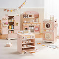 For Full Fun-Kids Corner Wooden Play Kitchen Set with Realistic Sound – Pretend Cooking Toy for Boys & Girls-