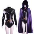Teen Titans Raven Cosplay Costume Super hero Cloak Jumpsuits Zentai Halloween Fancy Ball Adult kids Suit 1