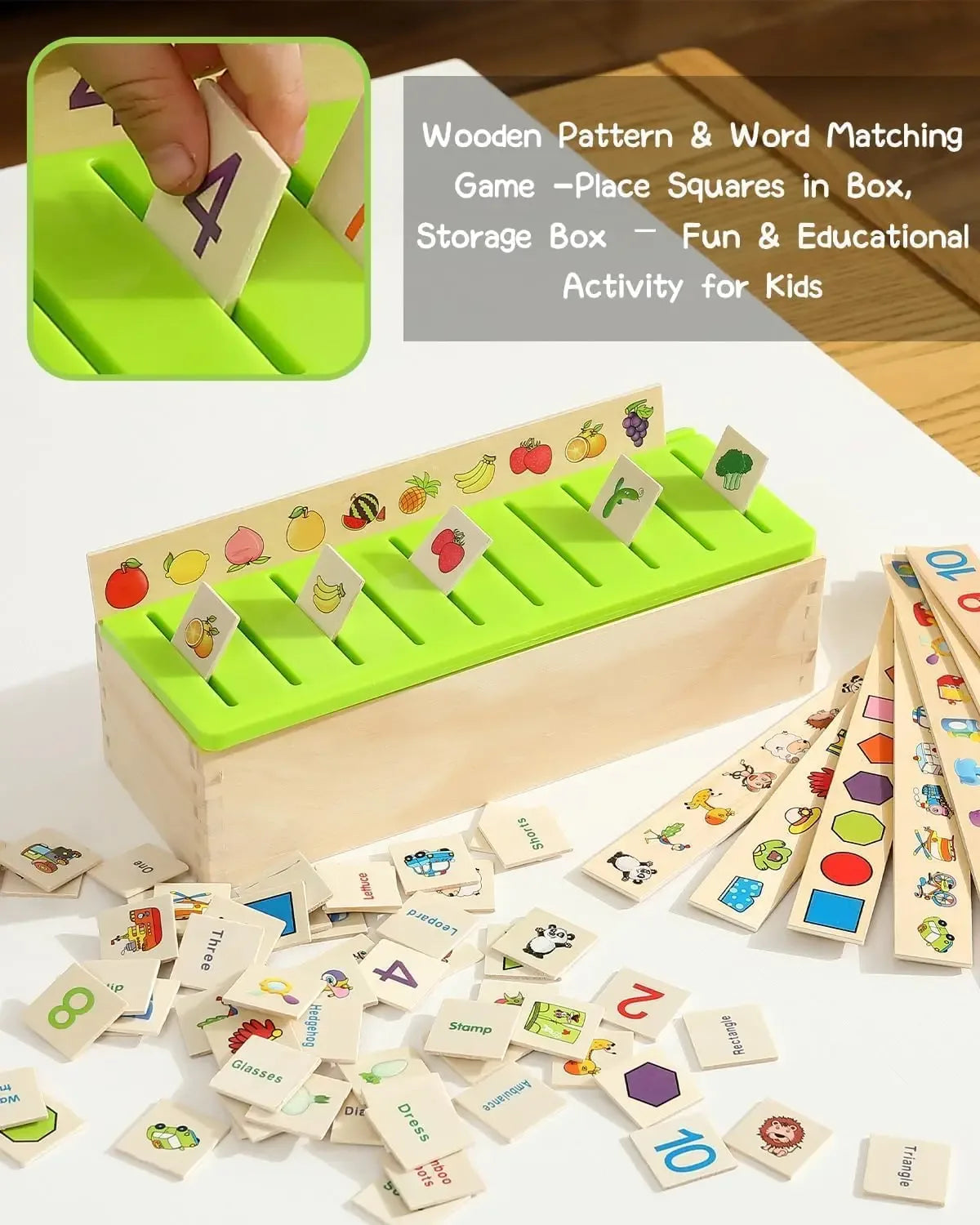  Wooden Sorting & Matching Toy Box