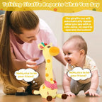  baby giraffe gift, dancing giraffe, interactive giraffe plush, kids educational toy, musical giraffe toy, singing plush toy, voice recording stuffed animal Interactive Musical Giraffe Plush Animal Toy