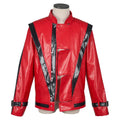 Michael Jackson Cosplay Red Faux Leather Costume Halloween Party Stage Performance Role Play Full Outfit 7