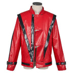Michael Jackson Cosplay Red Faux Leather Costume Halloween Party Stage Performance Role Play Full Outfit 7