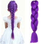 Synthetic 24inch Long Purple Braiding Hair Extensions for Braids Ru mi Braiding Hair for Stage Party Cosplay,Multi-colored Braid - AliExpress 200165144 1