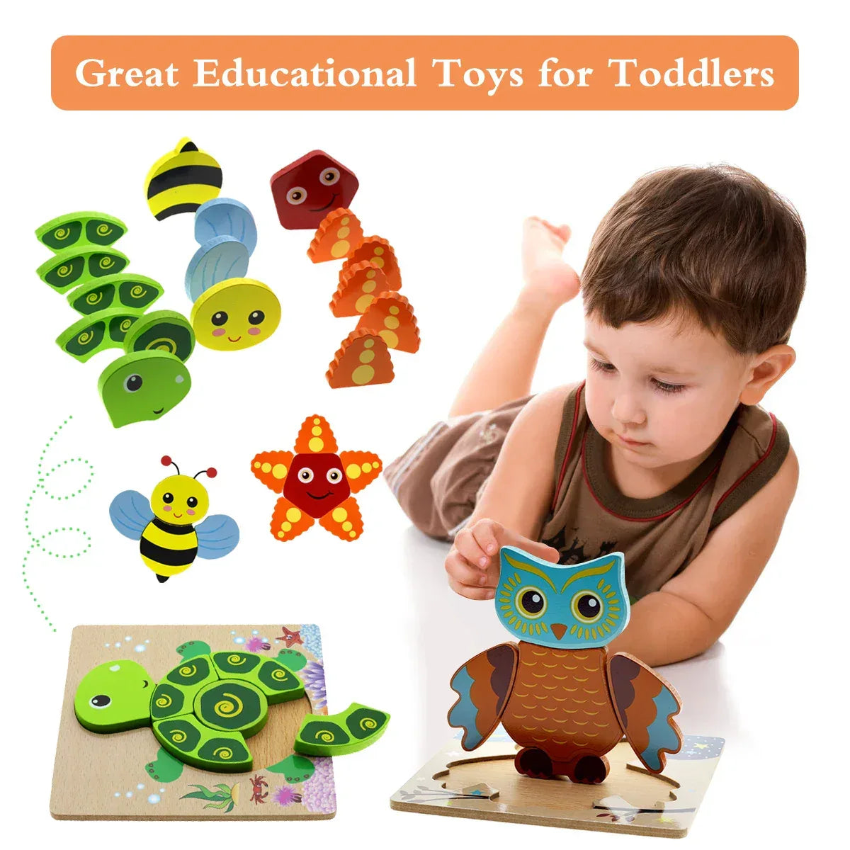  Toddler Wooden Puzzle