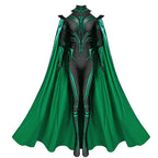 Hela Jumpsuit Cosplay Costume 3D Long Sleeve Green Bodysuit Halloween Masquerade Party Costume for Adult Women 1