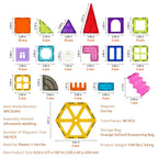  building set, educational toys, kids creative play, magnetic building blocks, magnetic tiles, Montessori toys, STEM toys 181-Piece Magnetic Building Tiles Set for 3+