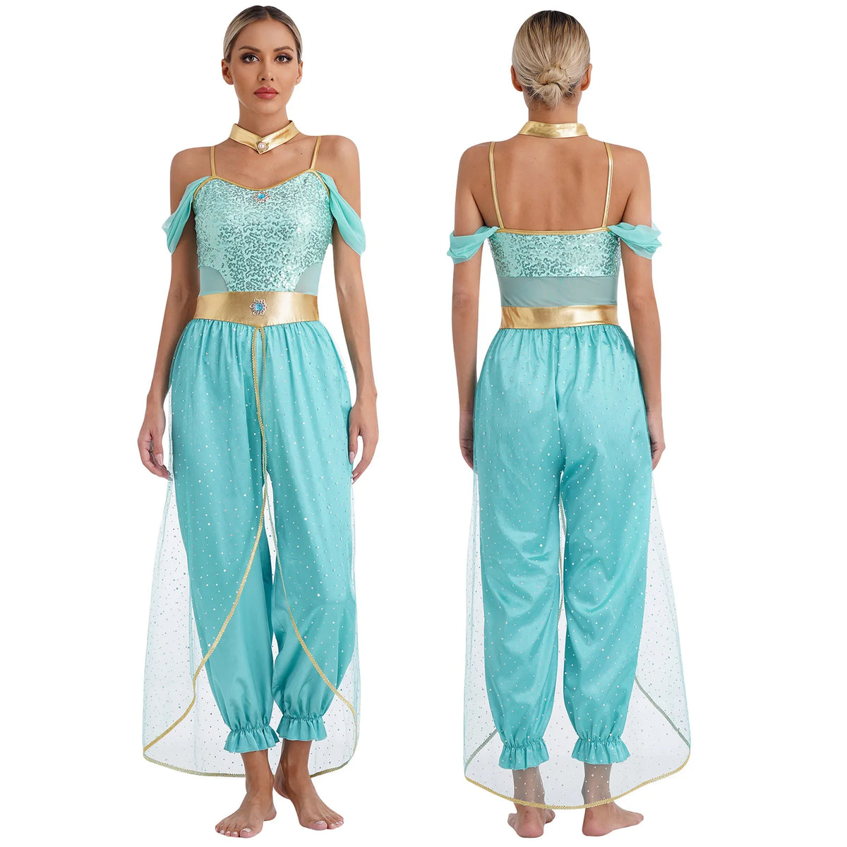 Festival Arabian Princess Costumes Indian Dance Embroider Bollywood Jasmines Costume Party Halloween Cosplay Jasmines Outfit 7