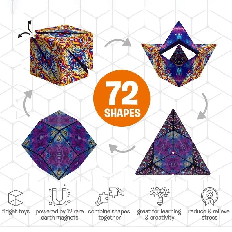 For Full Fun-Changeable Magnetic Magic Cube The Ultimate Shape-Shifting Puzzle Toy-