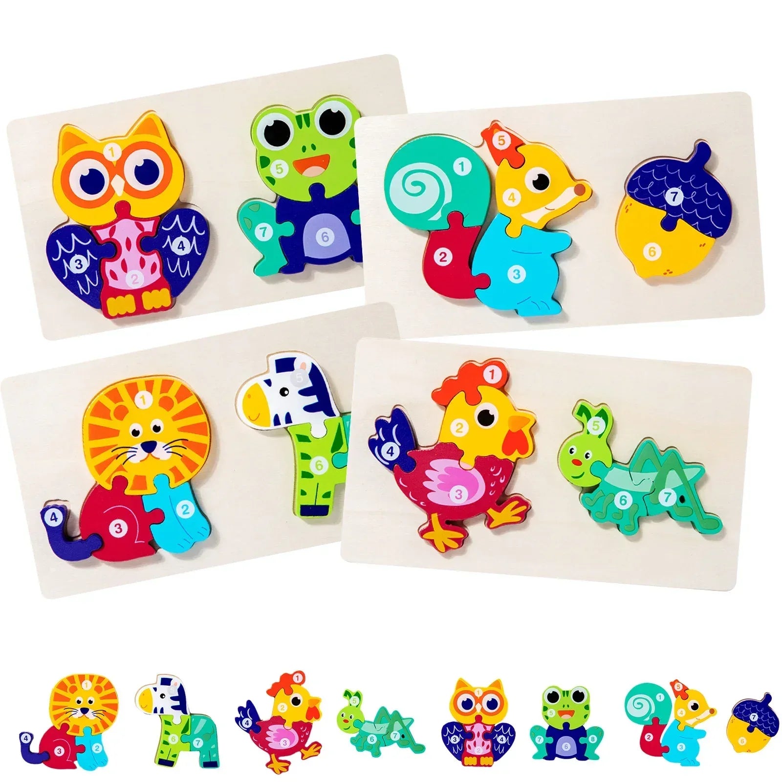  Animal Wooden Board Toys